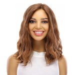 16" Luxe Silk Top Wig #12 Warm Light Brown Wavy