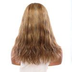 16" Ponytail Silk Part Wig Medium Blonde Wavy