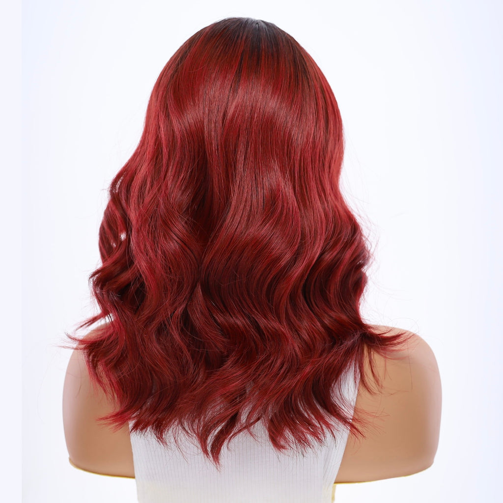 16" Ponytail Silk Part Wig Merlot Red