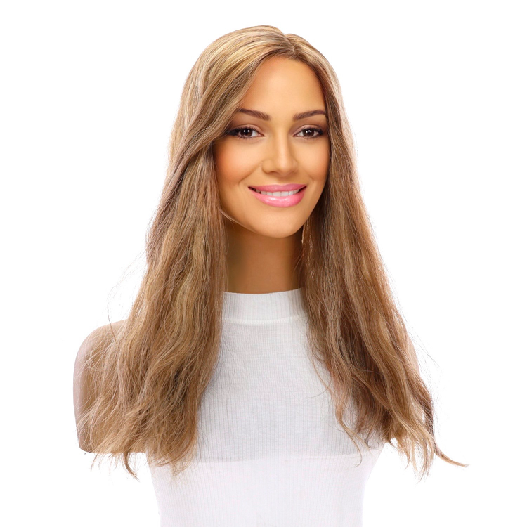 18" Emerald Silk Top Topper Medium Blonde Wavy