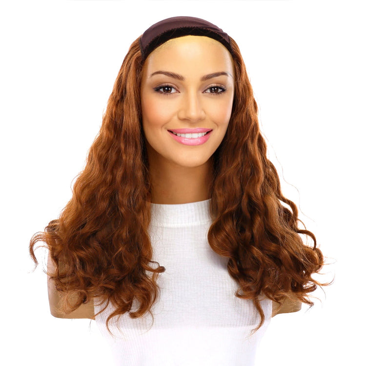 20" HatFall Wig Copper Wavy