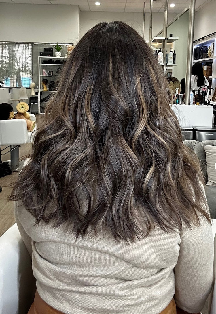20" Luxe Silk Top Wig #2 Neutral Dark Brown w/ Balayage Color Service