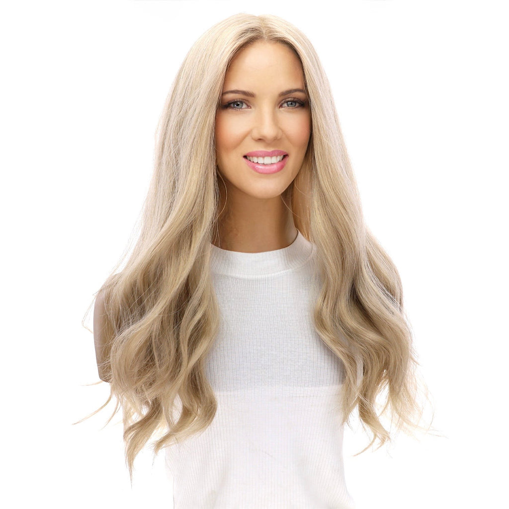 24" Gisele Silk Top Wig Platinum Blonde w/ No Rooting