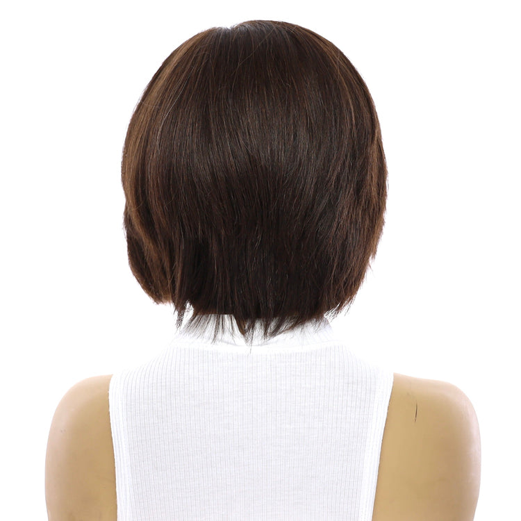 12" Halle Silk Top Wig Dark Brown