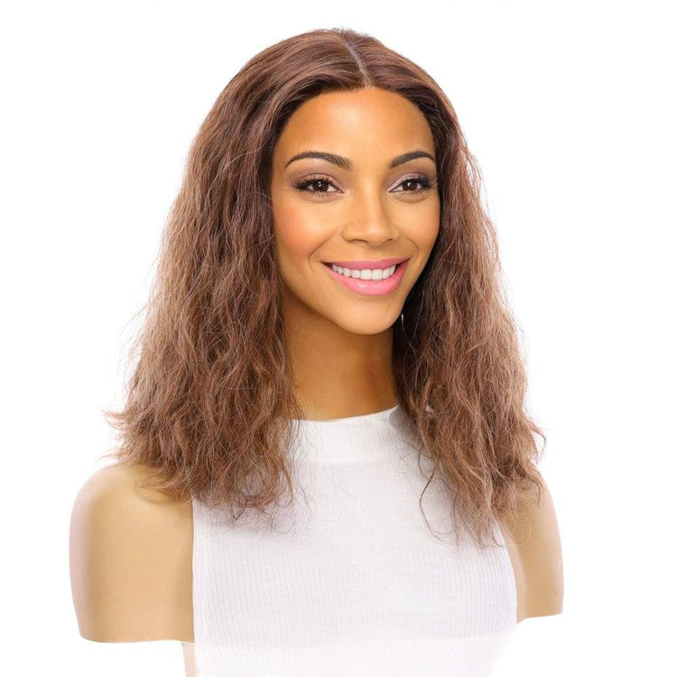 16" Divine Lace Top Wig Medium Brown Balayage Wavy