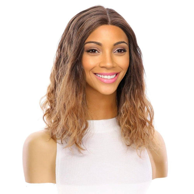 16" Divine Lace Top Wig Medium Brown Ombre Wavy