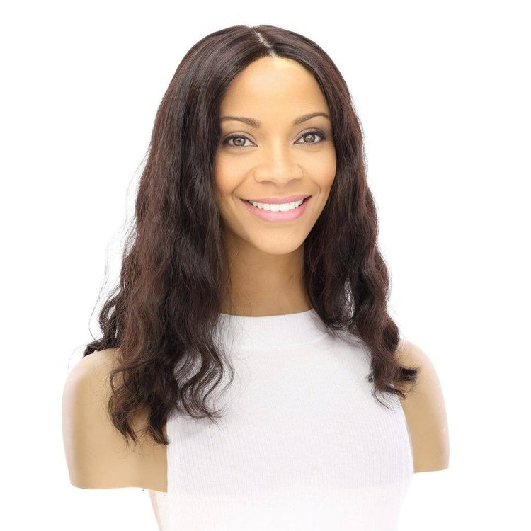 18" Princess Silk Top Wig Natural Black Wavy