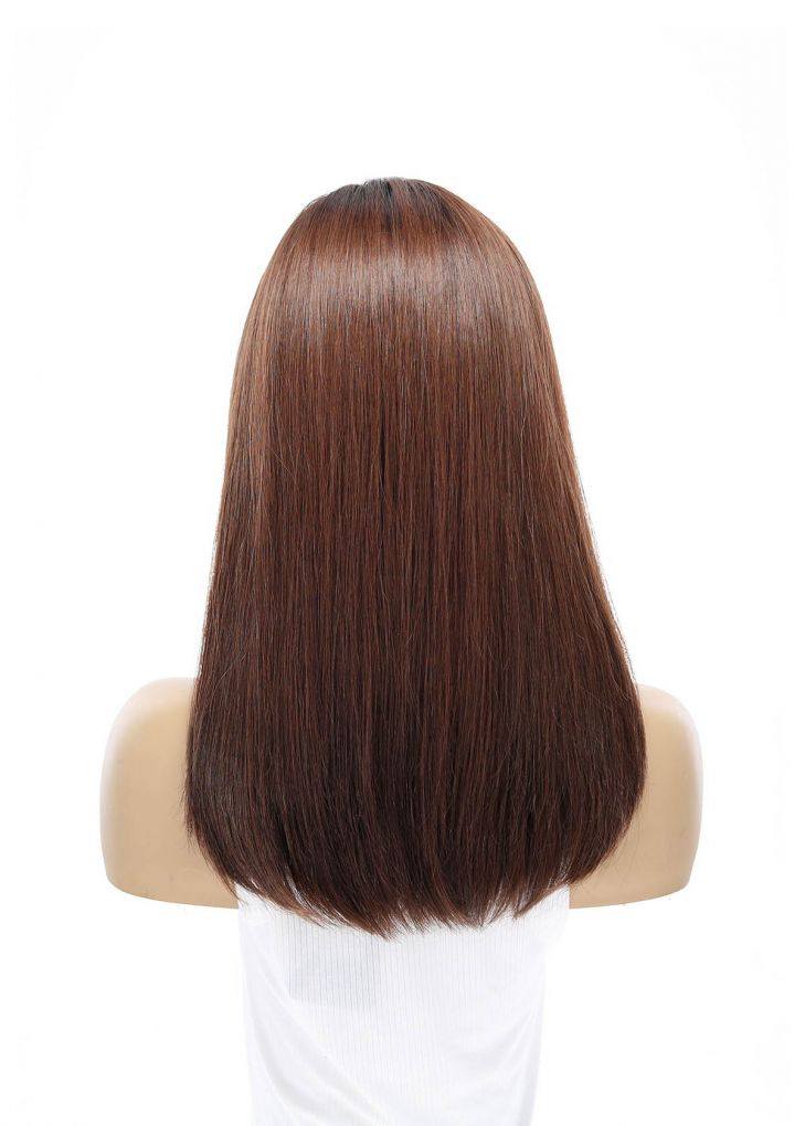 19" Nicole Silk Top Wig Auburn w/ Partial Rooting