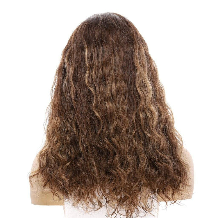 20" Divine Lace Top Wig Medium Brown Balayage Wavy
