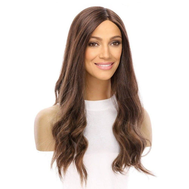 20" Onyx Silk Top Topper Medium Brown Balayage