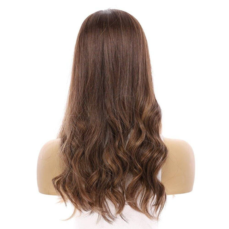 20" Onyx Silk Top Topper Medium Brown Balayage