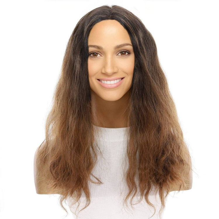 20" Divine Lace Top Wig Dark Brown Ombre Wavy