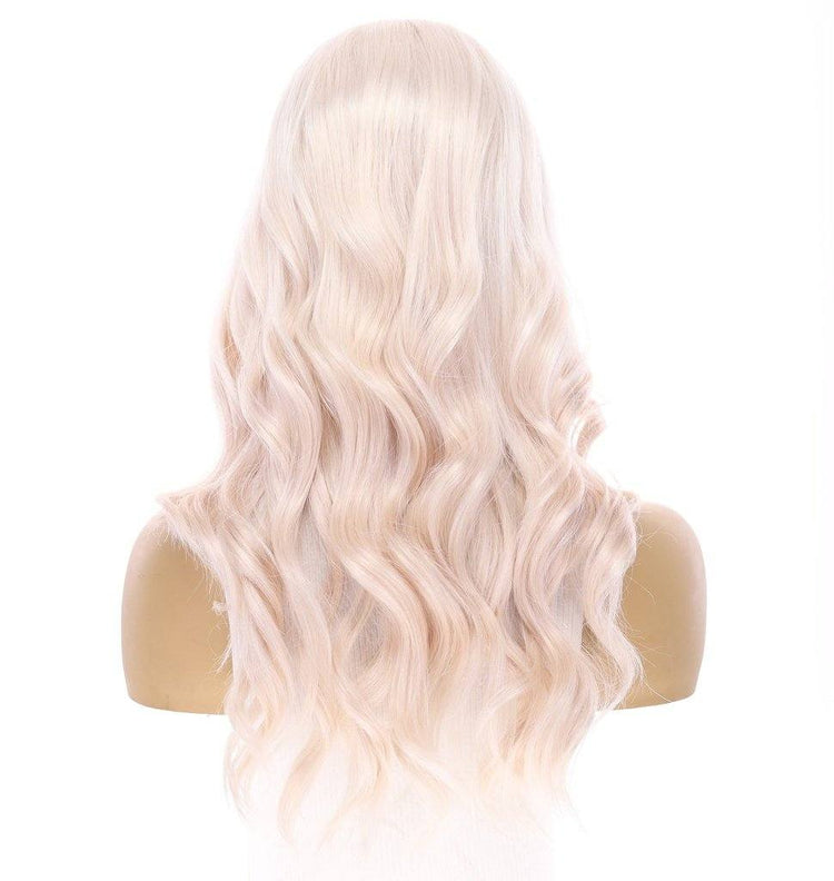 22" Ponytail Silk Part Wig Ice Blonde