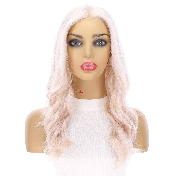 22" Ponytail Silk Part Wig Ice Blonde