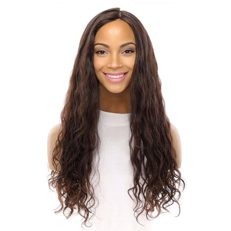24" Luxe Silk Top Wig #4 Dark Brown Wavy