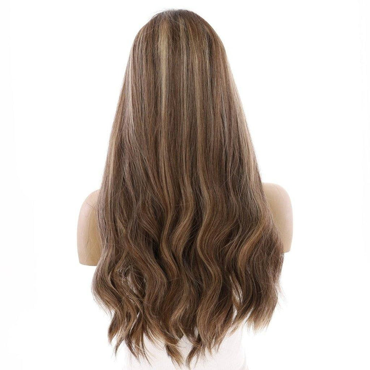 24" Divine Lace Top Wig Medium Brown w/ Highlights