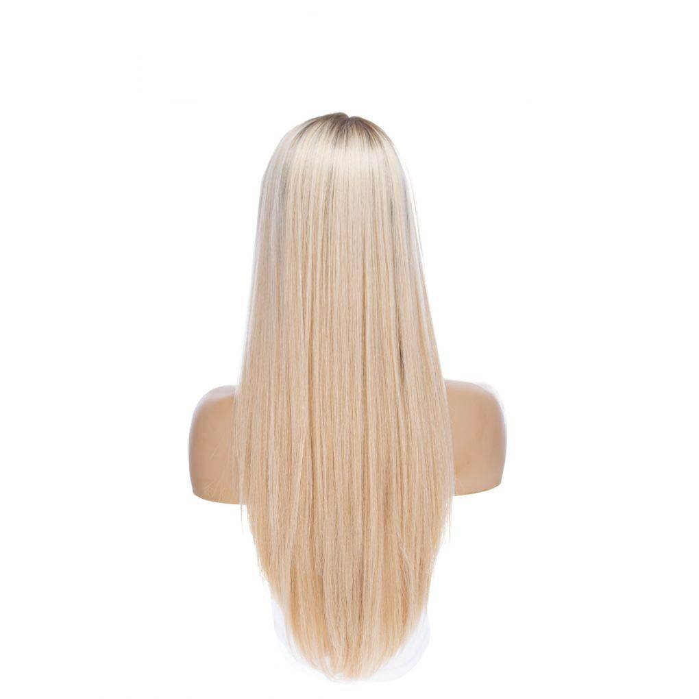 26" Ponytail Silk Top Wig Platinum Blonde