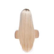 26" Ponytail Silk Top Wig Platinum Blonde