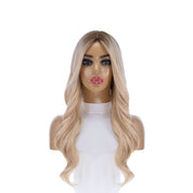 26" Ponytail Silk Top Wig Platinum Blonde