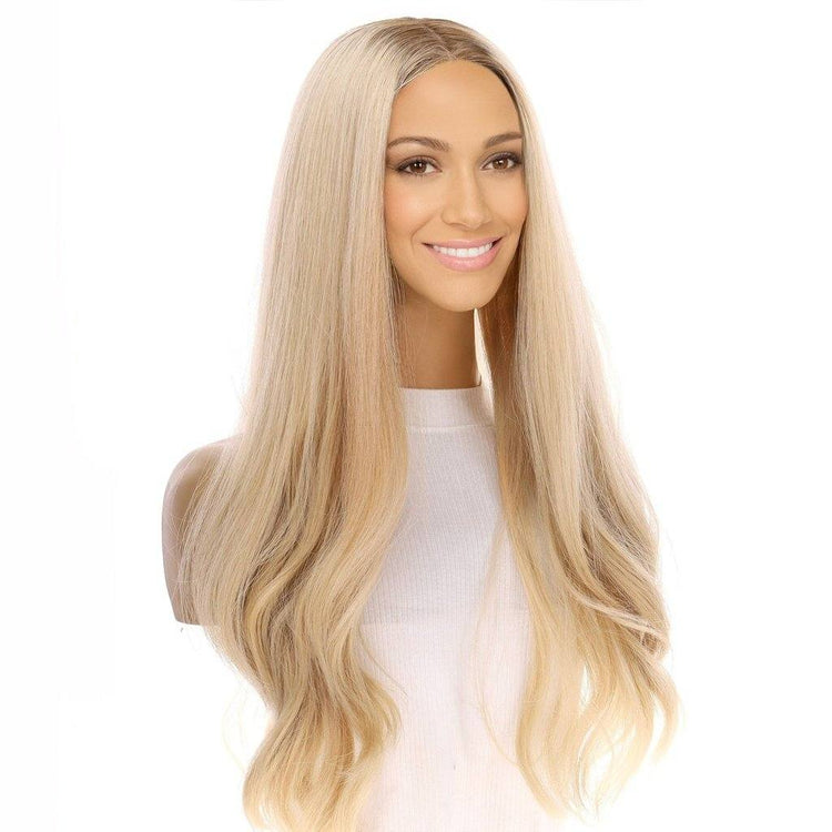 26" Amber Silk Top Wig Platinum Blonde