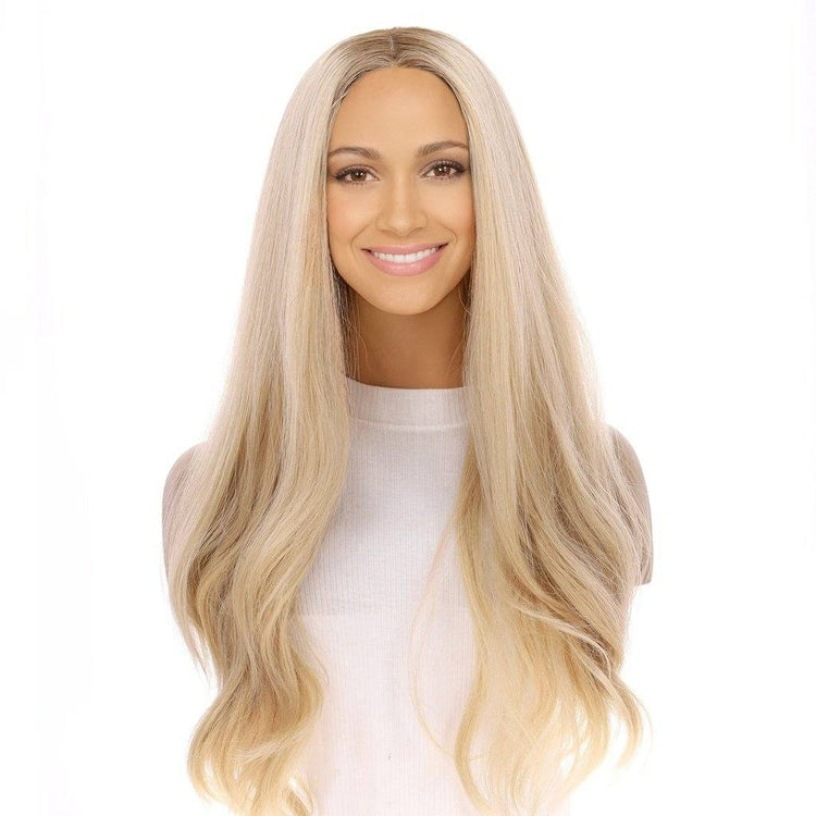 26" Amber Silk Top Wig Platinum Blonde