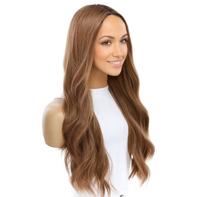 26" Amber Silk Top Wig Strawberry Blonde w/ Rooting