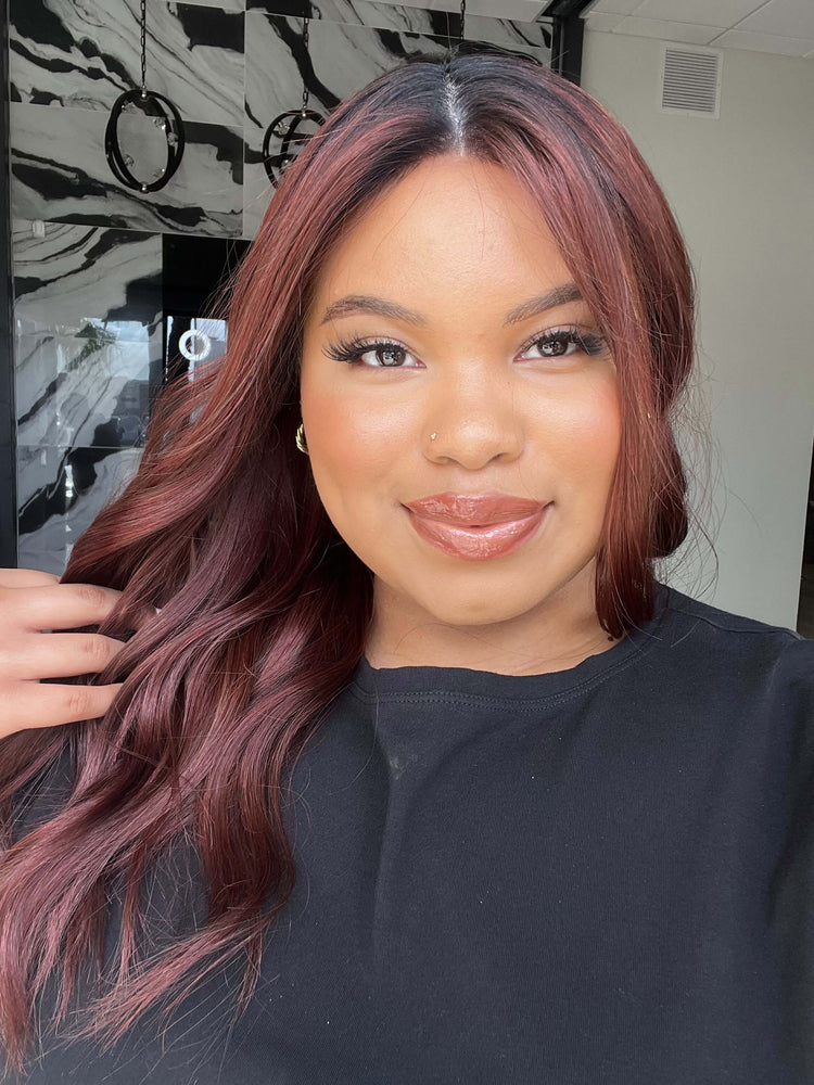 22" Reese Silk Top Wig Merlot Red w/ Full Rooting