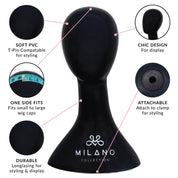 17" Black Abstract Mannequin Head