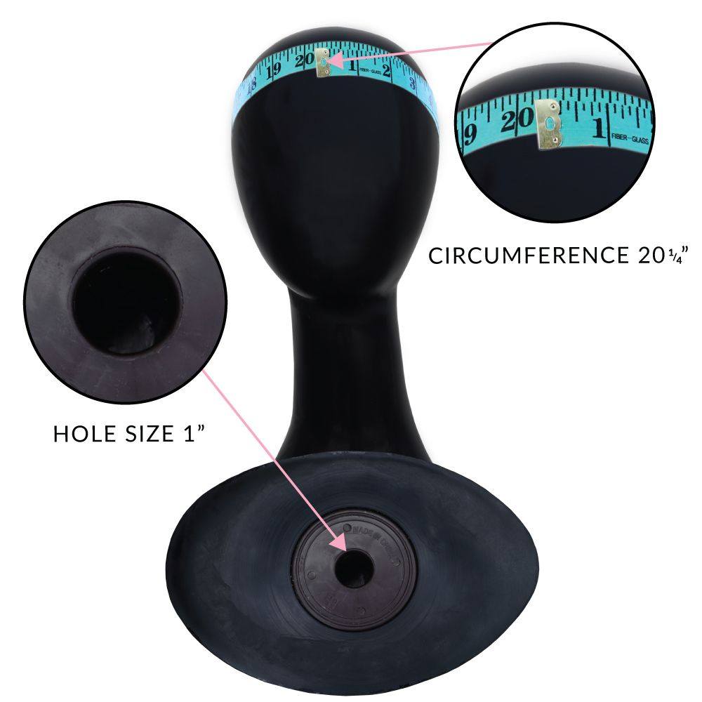 17" Black Abstract Mannequin Head