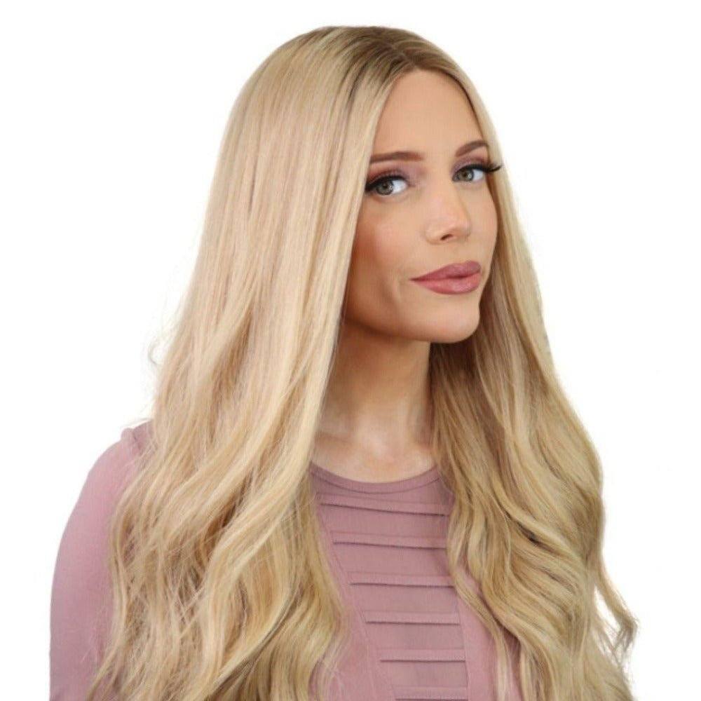 24 Divine Lace Top Wig Golden Blonde w/ Partial Rooting