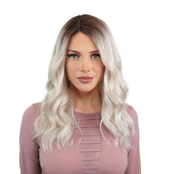 20" Divine Lace Top Wig Ice Blonde w/ Rooting