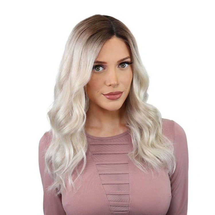 20" Divine Lace Top Wig Ice Blonde w/ Rooting
