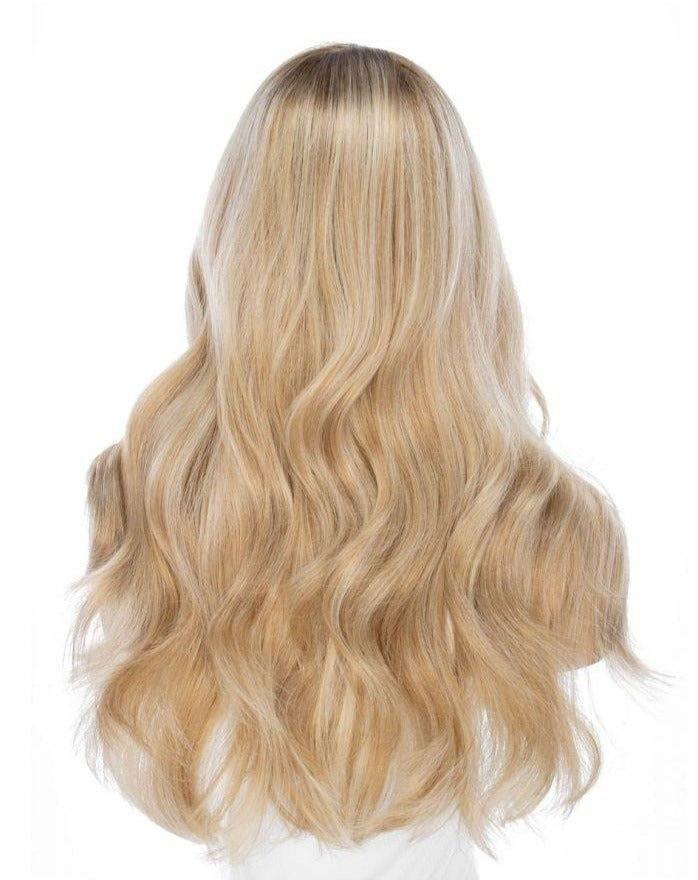 24" Gisele Silk Top Wig Ash Blonde w/ Rooting