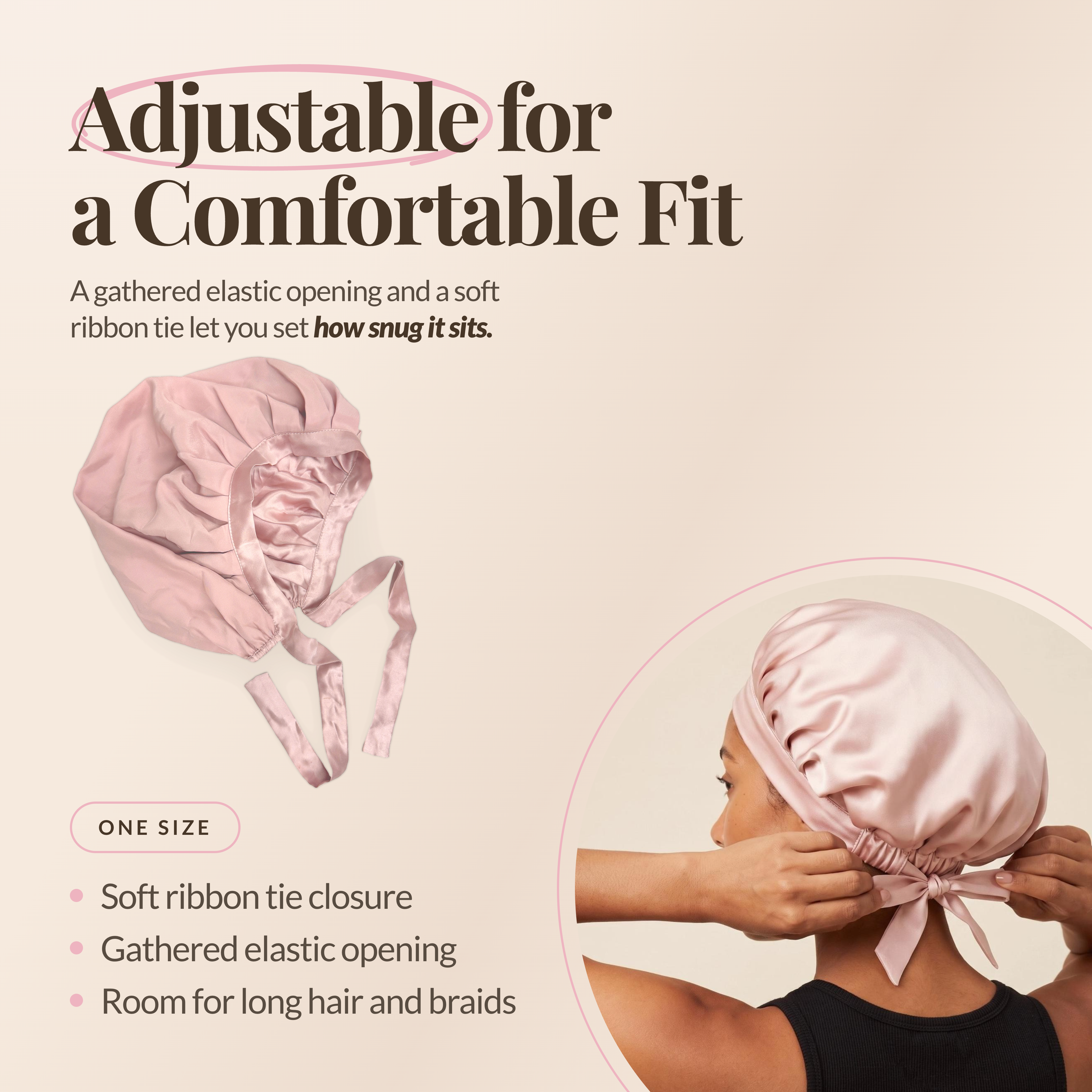 100% Mulberry Silk Sleeping Bonnet