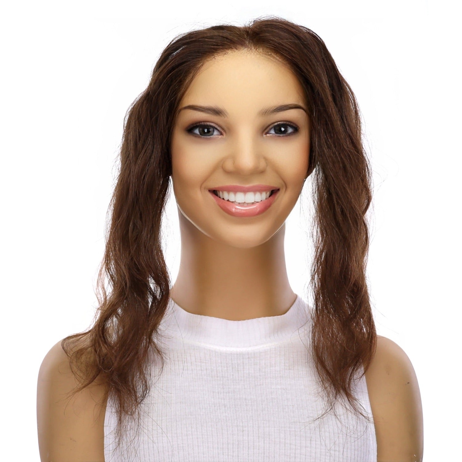 10" Hairline Topper #6 Neutral Medium Brown Wavy