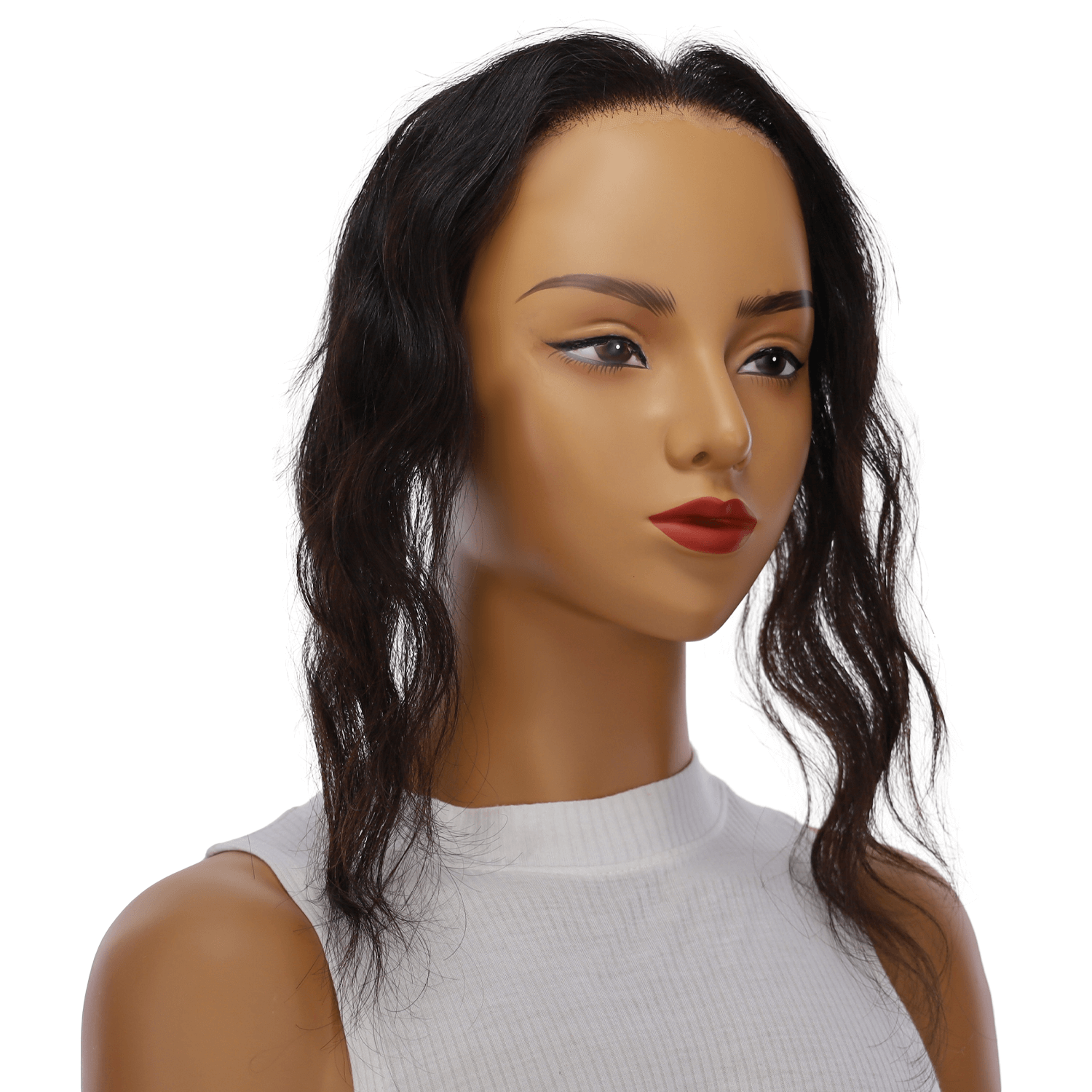 12" Hairline Topper #Soft Black Wavy