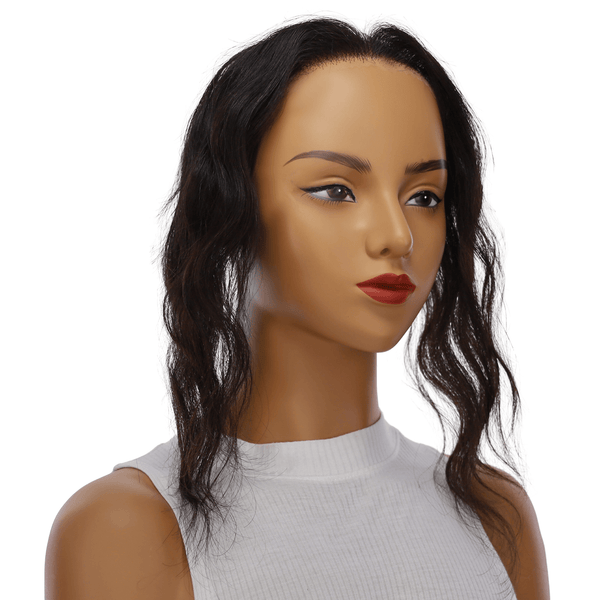 12" Hairline Topper #Soft Black Wavy