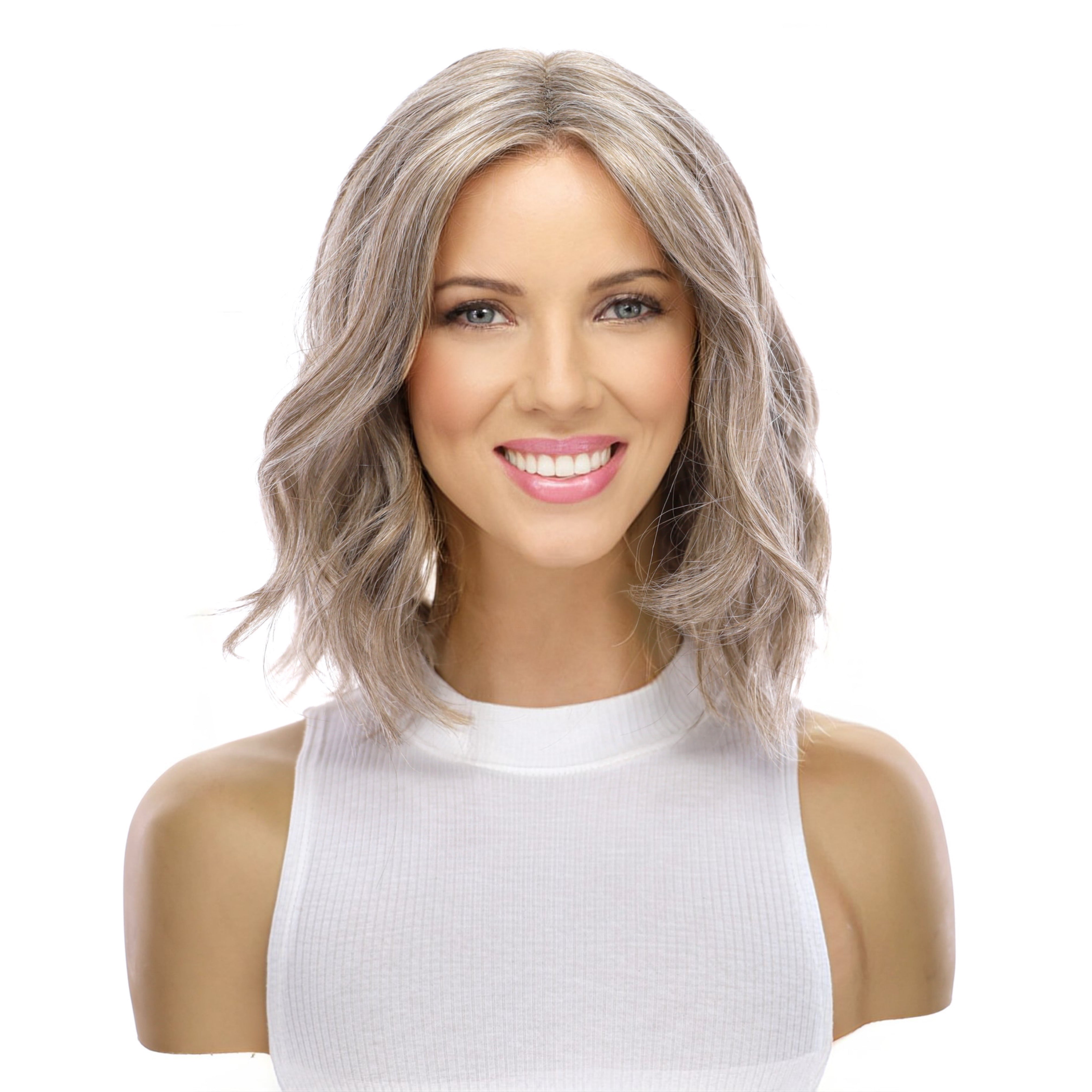 12" Divine Lace Top Wig Champagne Grey Wavy