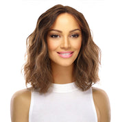 12" Divine Lace Top Wig Medium Brown Balayage Wavy