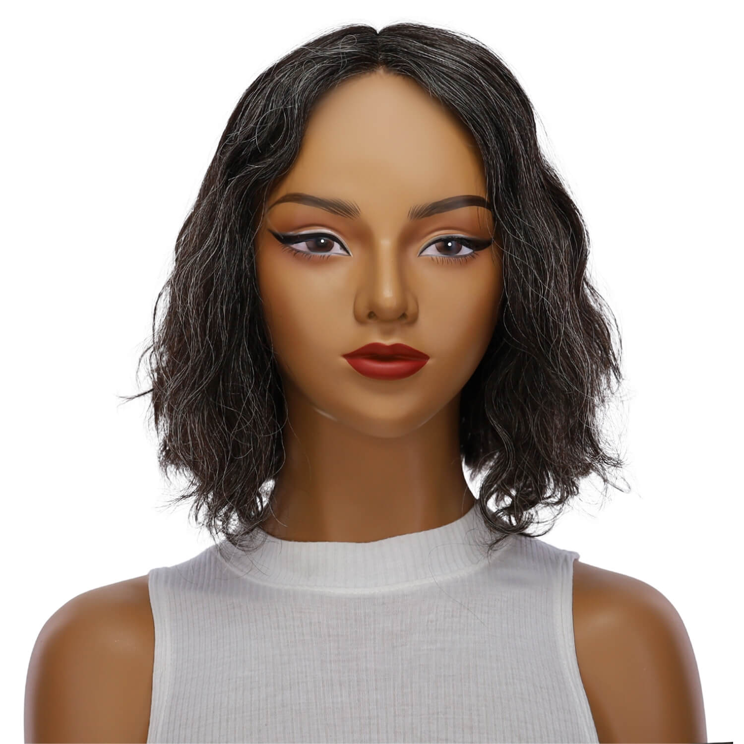 12" Divine Lace Top Wig Grey A (Less Grey) Wavy