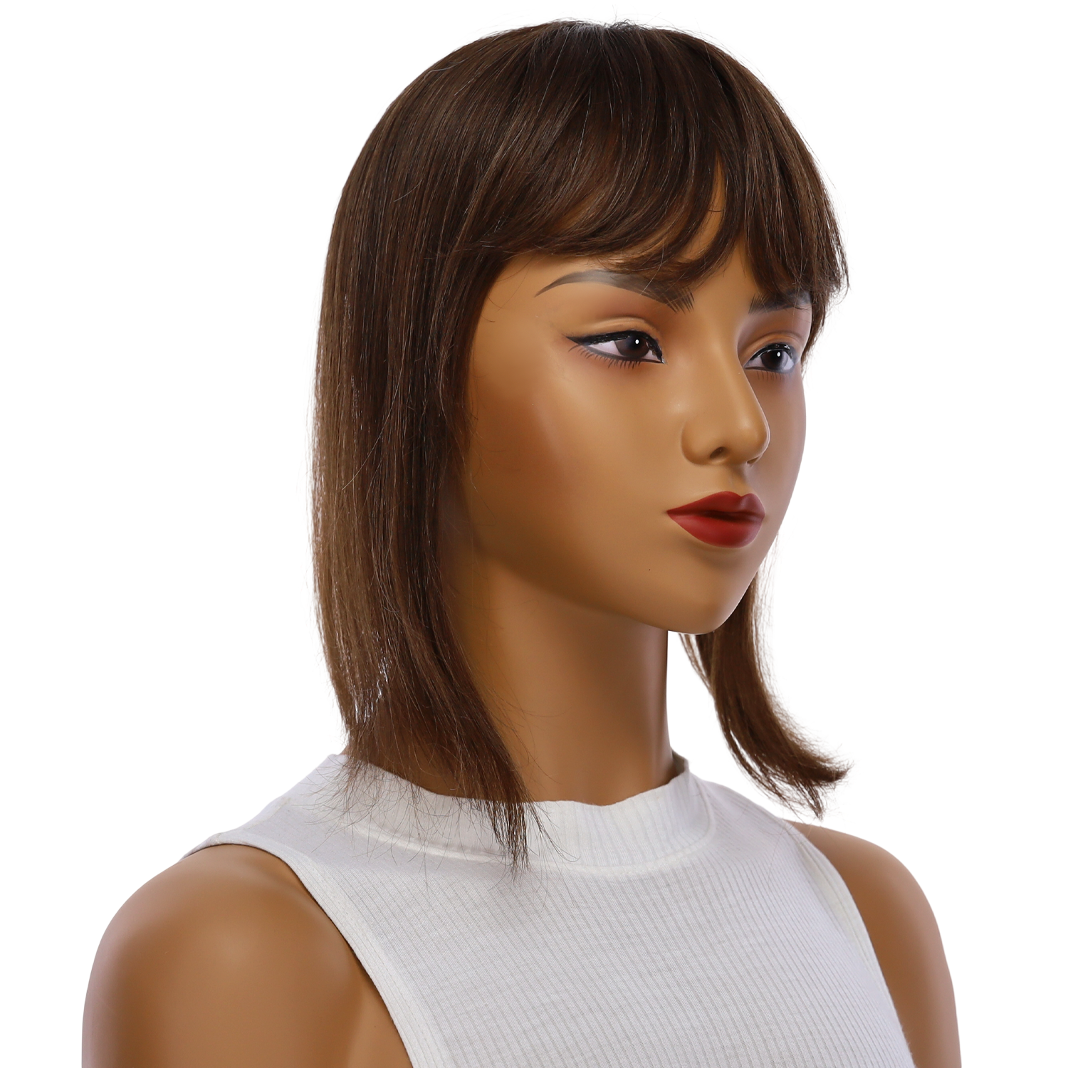 12" Fringe Topper #6 Neutral Medium Brown