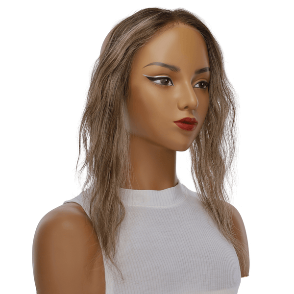 12" Hairline Topper #Medium Brown w/ Highlights Wavy