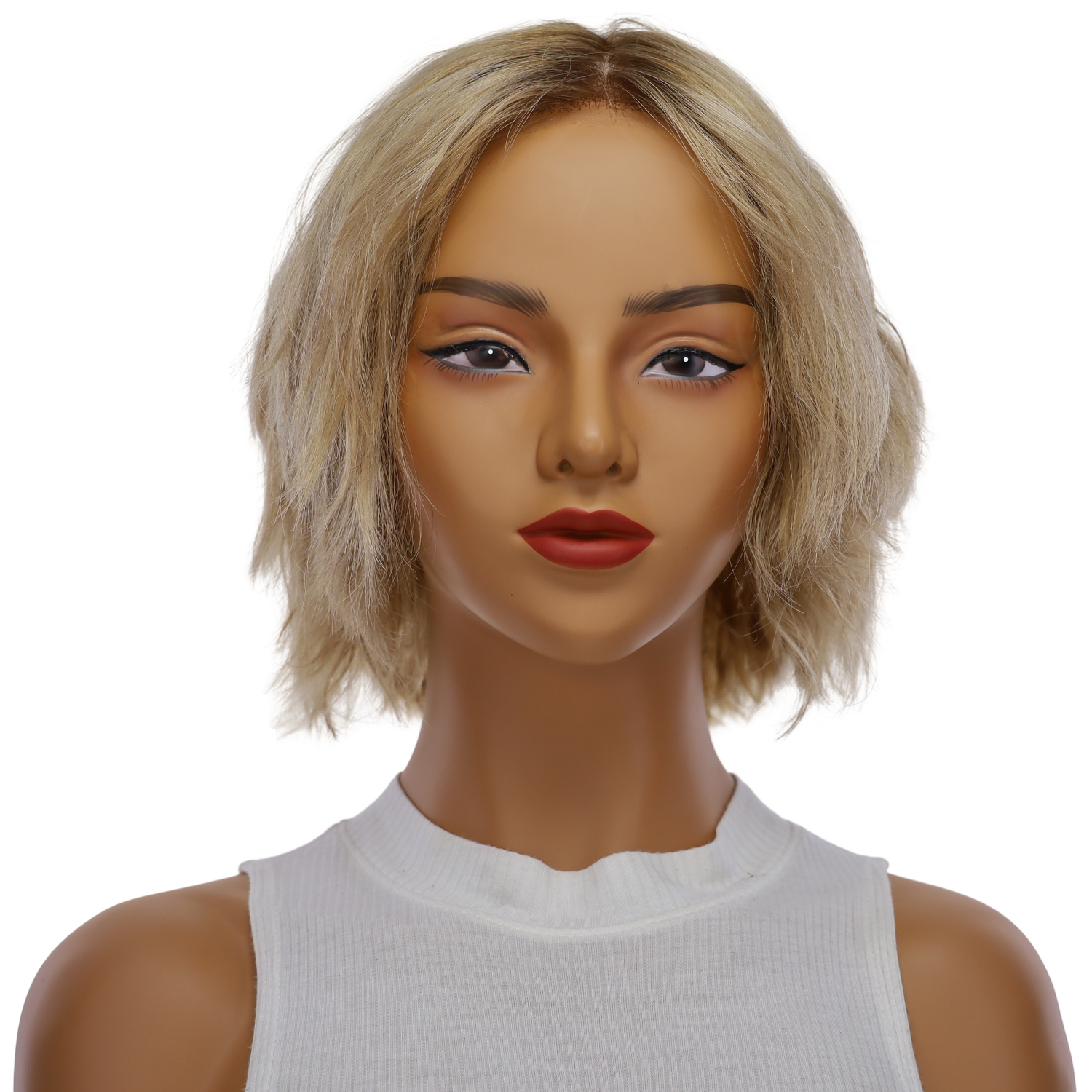 12" Halle Silk Top Wig Ash Blonde Wavy