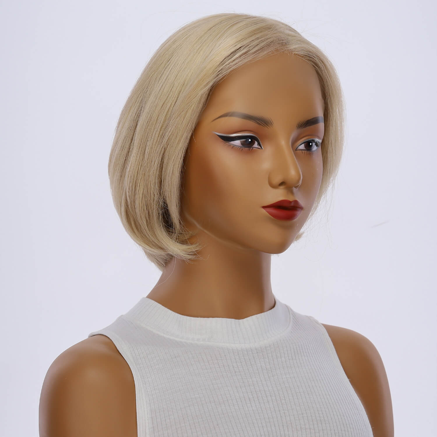 12" Halle Silk Top Wig Beige Blonde w/ No Rooting