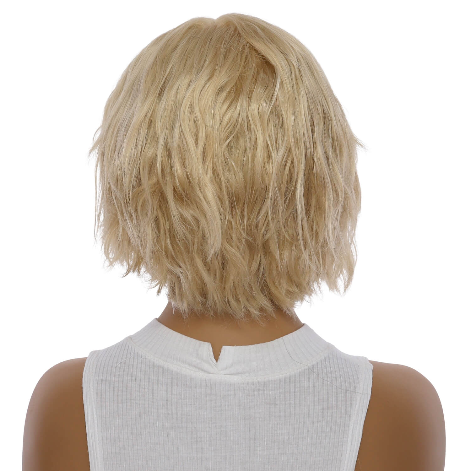 12" Halle Silk Top Wig Golden Blonde w/ No Rooting Wavy