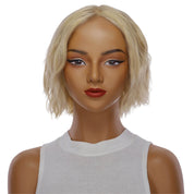 12" Halle Silk Top Wig Golden Blonde w/ No Rooting Wavy