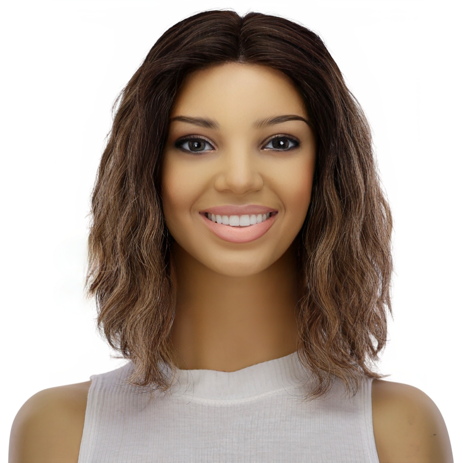 12" Divine Lace Top Topper Dark Brown Balayage Wavy