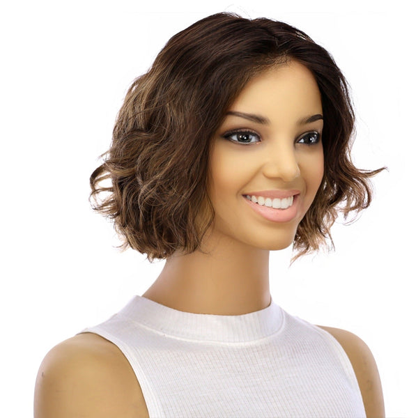 Grace Silk Top Wig Dark Brown Balayage Wavy