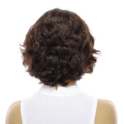 12" Luxe Pixie Silk Top Wig #4 Dark Brown Wavy