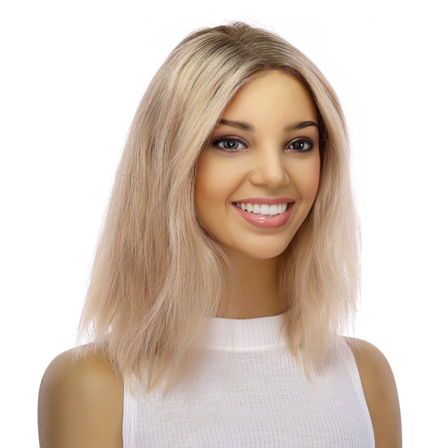 12" Divine Lace Top Wig Platinum Blonde Wavy